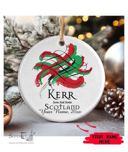 ScotsTee Shop Scottish Kerr Scottish Tartan Ornament Add Your Text Personalized Ornament