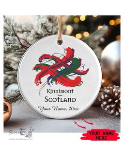 ScotsTee Shop Scottish Kinnimont Scottish Tartan Ornament Add Your Text Personalized Ornament