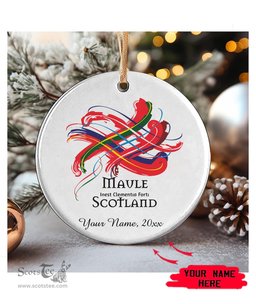 ScotsTee Shop Scottish Maule Scottish Tartan Ornament Add Your Text Personalized Ornament