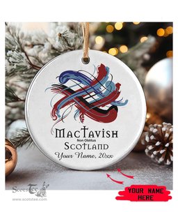 ScotsTee Shop Scottish MacTavish Scottish Tartan Ornament Add Your Text Personalized Ornament