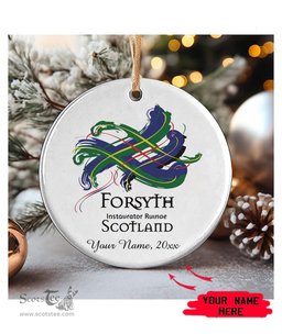 ScotsTee Shop Scottish Forsyth Scottish Tartan Ornament Add Your Text Personalized Ornament