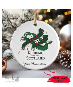 ScotsTee Shop Scottish Kinnear Scottish Tartan Ornament Add Your Text Personalized Ornament