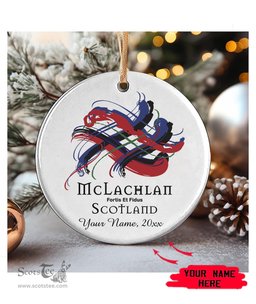 ScotsTee Shop Scottish McLachlan Classic Scottish Tartan Ornament Add Your Text Personalized Ornament