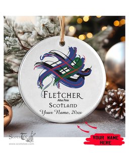 ScotsTee Shop Scottish Fletcher Scottish Tartan Ornament Add Your Text Personalized Ornament