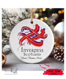 ScotsTee Shop Scottish Inverness Scottish Tartan Ornament Add Your Text Personalized Ornament