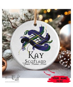 ScotsTee Shop Scottish Kay Scottish Tartan Ornament Add Your Text Personalized Ornament