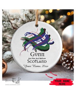 ScotsTee Shop Scottish Gunn Scottish Tartan Ornament Add Your Text Personalized Ornament