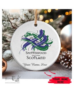ScotsTee Shop Scottish Spottiswood Scottish Tartan Ornament Add Your Text Personalized Ornament
