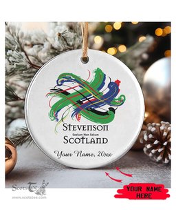 ScotsTee Shop Scottish Stevenson Scottish Tartan Ornament Add Your Text Personalized Ornament