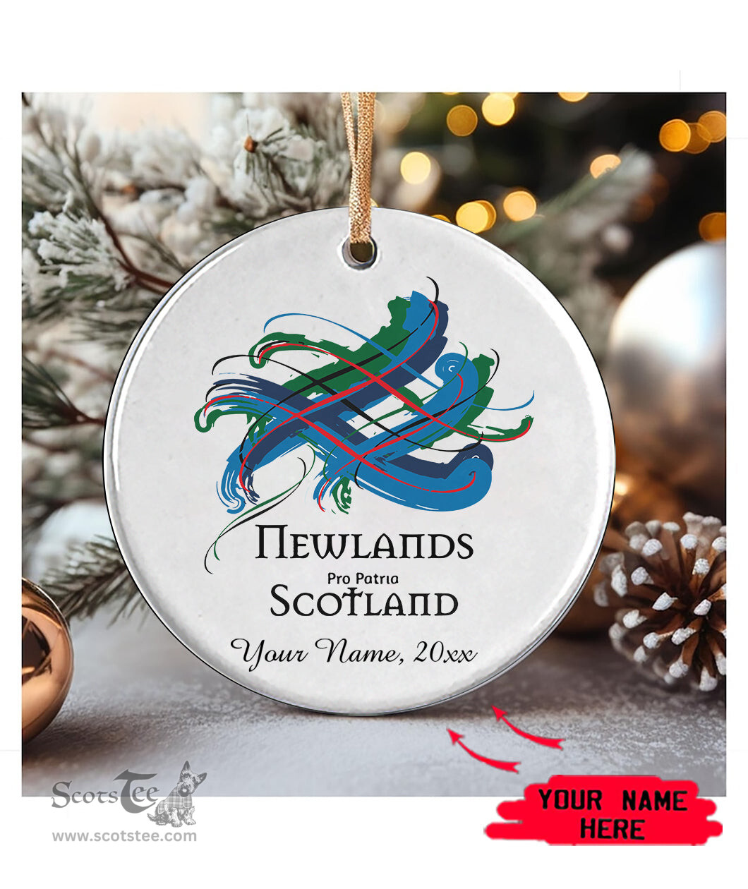 ScotsTee Shop Scottish Newlands Scottish Tartan Ornament Add Your Text Personalized Ornament