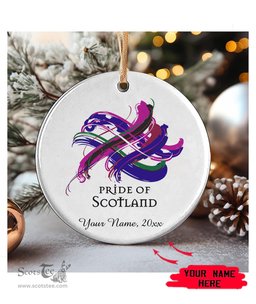 ScotsTee Shop Scottish Pride of Scotland Scottish Tartan Ornament Add Your Text Personalized Ornament