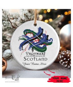 ScotsTee Shop Scottish Urquhart Scottish Tartan Ornament Add Your Text Personalized Ornament