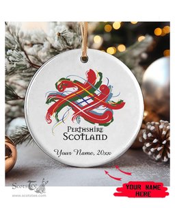 ScotsTee Shop Scottish Perthshire Scottish Tartan Ornament Add Your Text Personalized Ornament