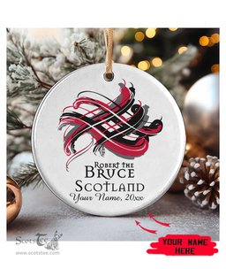 ScotsTee Shop Scottish Robert the Bruce Scottish Tartan Ornament Add Your Text Personalized Ornament