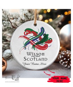 ScotsTee Shop Scottish Wilson Scottish Tartan Ornament Add Your Text Personalized Ornament