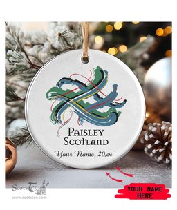 ScotsTee Shop Scottish Paisley Scottish Tartan Ornament Add Your Text Personalized Ornament