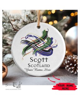 ScotsTee Shop Scottish Scott Classic Scottish Tartan Ornament Add Your Text Personalized Ornament