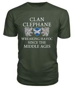 ScotsTee Shop Scottish Clephane Wreaking Havoc Since The Middle Ages With Two Rampant Lions T Shirt