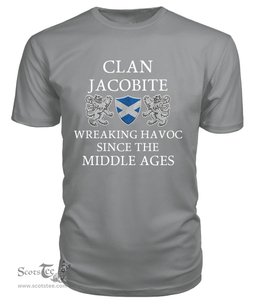 ScotsTee Shop Scottish Jacobite Wreaking Havoc Since The Middle Ages With Two Rampant Lions T Shirt
