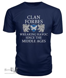 ScotsTee Shop Scottish Forbes Wreaking Havoc Since The Middle Ages With Two Rampant Lions T Shirt