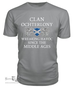 ScotsTee Shop Scottish Ochterlony Wreaking Havoc Since The Middle Ages With Two Rampant Lions T Shirt