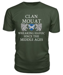 ScotsTee Shop Scottish Mouat Wreaking Havoc Since The Middle Ages With Two Rampant Lions T Shirt