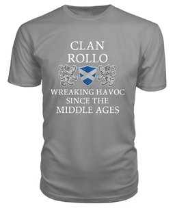 ScotsTee Shop Scottish Rollo Wreaking Havoc Since The Middle Ages With Two Rampant Lions T Shirt