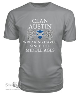 ScotsTee Shop Scottish Austin Wreaking Havoc Since The Middle Ages With Two Rampant Lions T Shirt