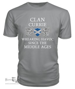 ScotsTee Shop Scottish Currie Wreaking Havoc Since The Middle Ages With Two Rampant Lions T Shirt