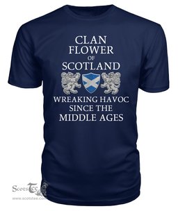 ScotsTee Shop Scottish Flower Of Scotland Wreaking Havoc Since The Middle Ages With Two Rampant Lions T Shirt