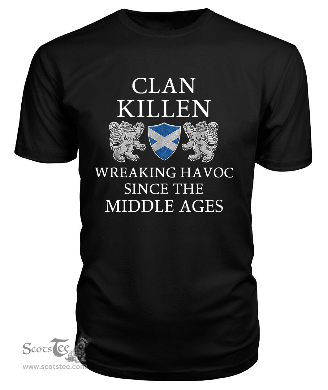 ScotsTee Shop Scottish Killen Wreaking Havoc Since The Middle Ages With Two Rampant Lions T Shirt