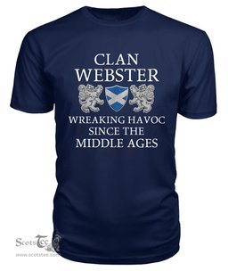 ScotsTee Shop Scottish Webster Wreaking Havoc Since The Middle Ages With Two Rampant Lions T Shirt