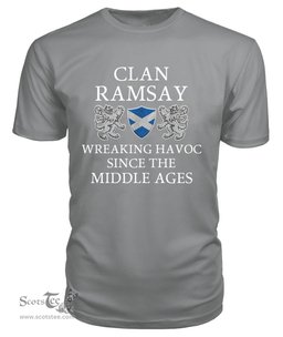 ScotsTee Shop Scottish Ramsay Wreaking Havoc Since The Middle Ages With Two Rampant Lions T Shirt