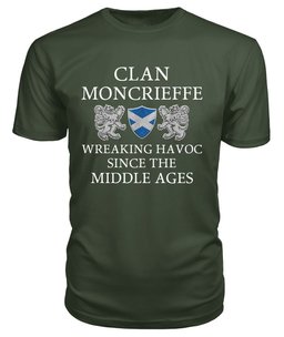 ScotsTee Shop Scottish Moncrieffe Wreaking Havoc Since The Middle Ages With Two Rampant Lions T Shirt