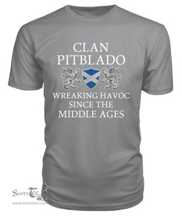 ScotsTee Shop Scottish Pitblado Wreaking Havoc Since The Middle Ages With Two Rampant Lions T Shirt