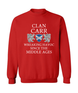 ScotsTee Shop Scottish Carr Wreaking Havoc Since The Middle Ages With Two Rampant Lions Sweatshirt