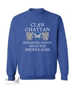 ScotsTee Shop Scottish Chattan Wreaking Havoc Since The Middle Ages With Two Rampant Lions Sweatshirt