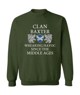 ScotsTee Shop Scottish Baxter Wreaking Havoc Since The Middle Ages With Two Rampant Lions Sweatshirt