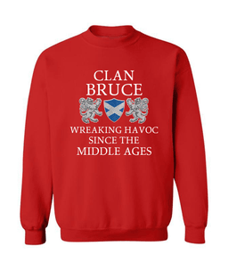 ScotsTee Shop Scottish Bruce Wreaking Havoc Since The Middle Ages With Two Rampant Lions Sweatshirt