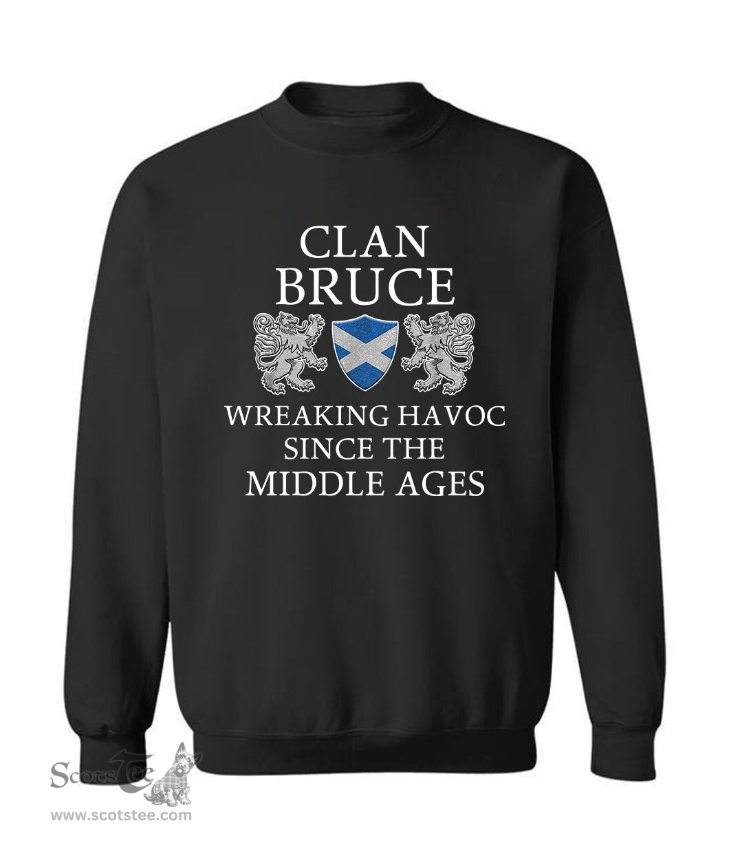 ScotsTee Shop Scottish Bruce Wreaking Havoc Since The Middle Ages With Two Rampant Lions Sweatshirt