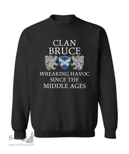 ScotsTee Shop Scottish Bruce Wreaking Havoc Since The Middle Ages With Two Rampant Lions Sweatshirt