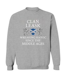 ScotsTee Shop Scottish Leask Wreaking Havoc Since The Middle Ages With Two Rampant Lions Sweatshirt