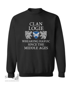 ScotsTee Shop Scottish Logie Wreaking Havoc Since The Middle Ages With Two Rampant Lions Sweatshirt