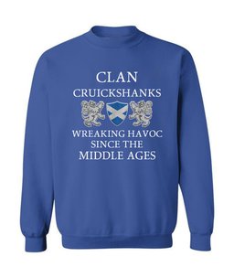 ScotsTee Shop Scottish Cruickshanks Wreaking Havoc Since The Middle Ages With Two Rampant Lions Sweatshirt