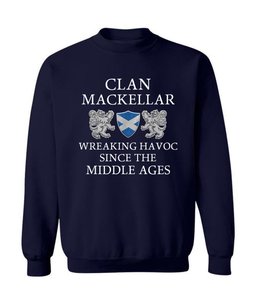 ScotsTee Shop Scottish MacKellar Wreaking Havoc Since The Middle Ages With Two Rampant Lions Sweatshirt