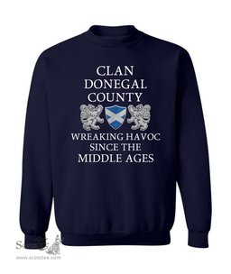 ScotsTee Shop Scottish Donegal County Wreaking Havoc Since The Middle Ages With Two Rampant Lions Sweatshirt