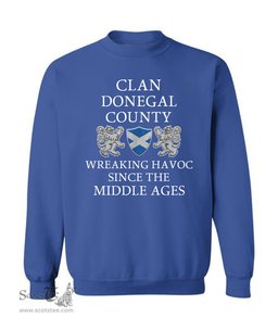 ScotsTee Shop Scottish Donegal County Wreaking Havoc Since The Middle Ages With Two Rampant Lions Sweatshirt