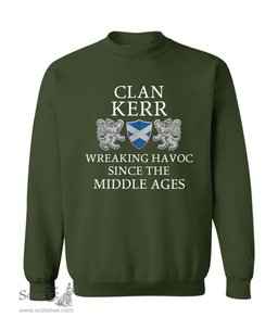 ScotsTee Shop Scottish Kerr Wreaking Havoc Since The Middle Ages With Two Rampant Lions Sweatshirt