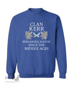 ScotsTee Shop Scottish Kerr Wreaking Havoc Since The Middle Ages With Two Rampant Lions Sweatshirt