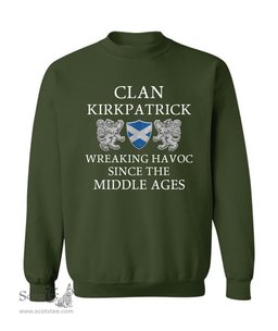 ScotsTee Shop Scottish Kirkpatrick Wreaking Havoc Since The Middle Ages With Two Rampant Lions Sweatshirt